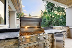 Closeup,view,of,opened,barbecue,grill,at,outdoor,patio | h3 outdoor design & construction
