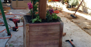 Stylish Columns with Built-in Planters and Functional Architectural Features for Outdoor Spaces
