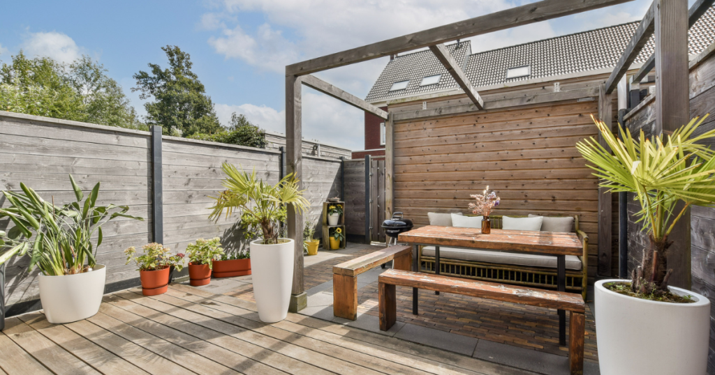 mixed material patio
