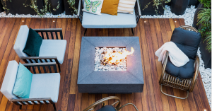 H3 blog images 5 | h3 outdoor design & construction Sleek Modern Firepit with Clean Lines and Bright Flames, Designed As a Stylish Centerpiece for Outdoor Living Spaces